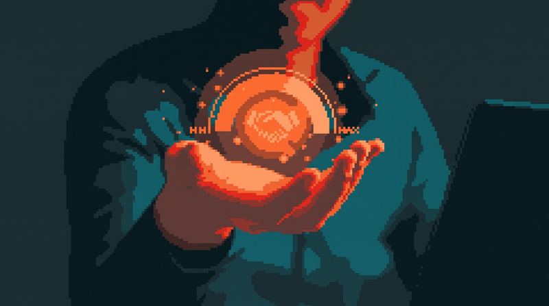 Ilustración de una mano que sostiene un círculo de luz, símbolo del acompañamiento continuo